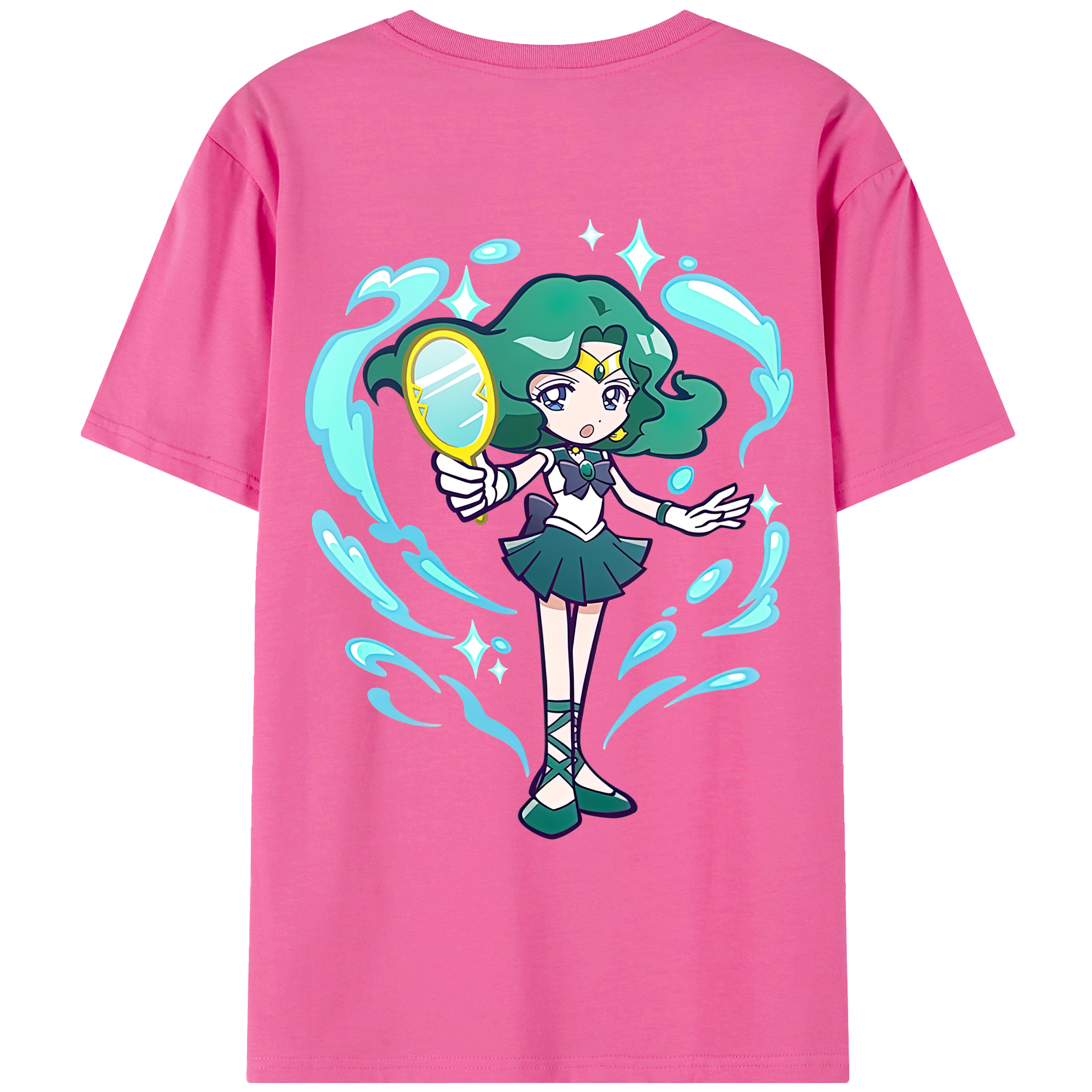 （画像用） 美少女戦士セーラームーン 海王 みちる（かいおう みちる） Sailor Moon Kaiou Michiru レディース半袖Tシャツ(バックプリント)